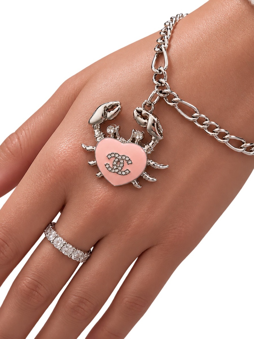Chanel Zipper Pill Crab Pendant on Unbranded Bracelet New in Box